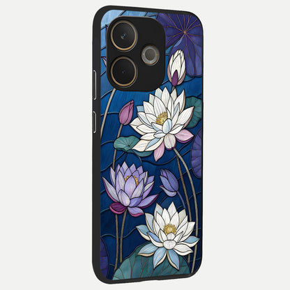  Purple Lotus Stained back cover For Oppo A5 Pro slim fit glass case with vibrant aesthetic design