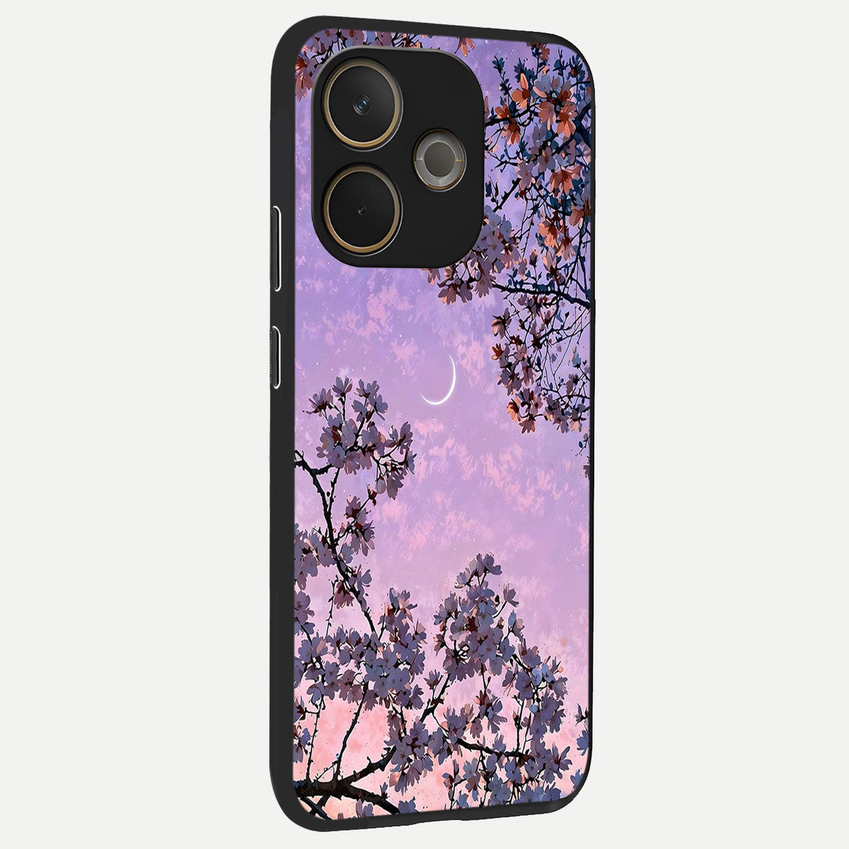  Purple Serenity Moon back cover For Oppo A5 Pro slim fit glass case with vibrant aesthetic design