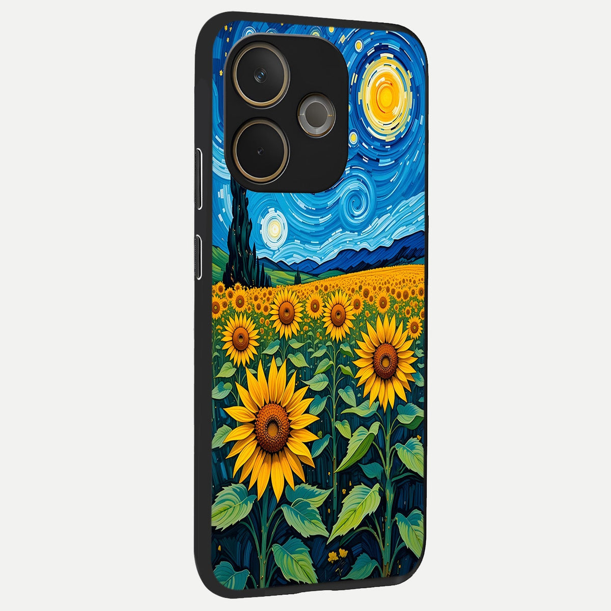  Starry Sunflower Dreams back cover For Oppo A5 Pro slim fit glass case with vibrant aesthetic design