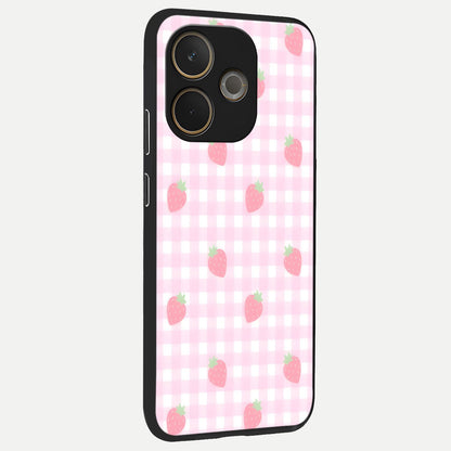  Strawberry Picnic Love back cover For Oppo A5 Pro slim fit glass case with vibrant aesthetic design