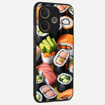 Sushi Food Pattern back cover For Oppo A5 Pro slim fit glass case with vibrant aesthetic design