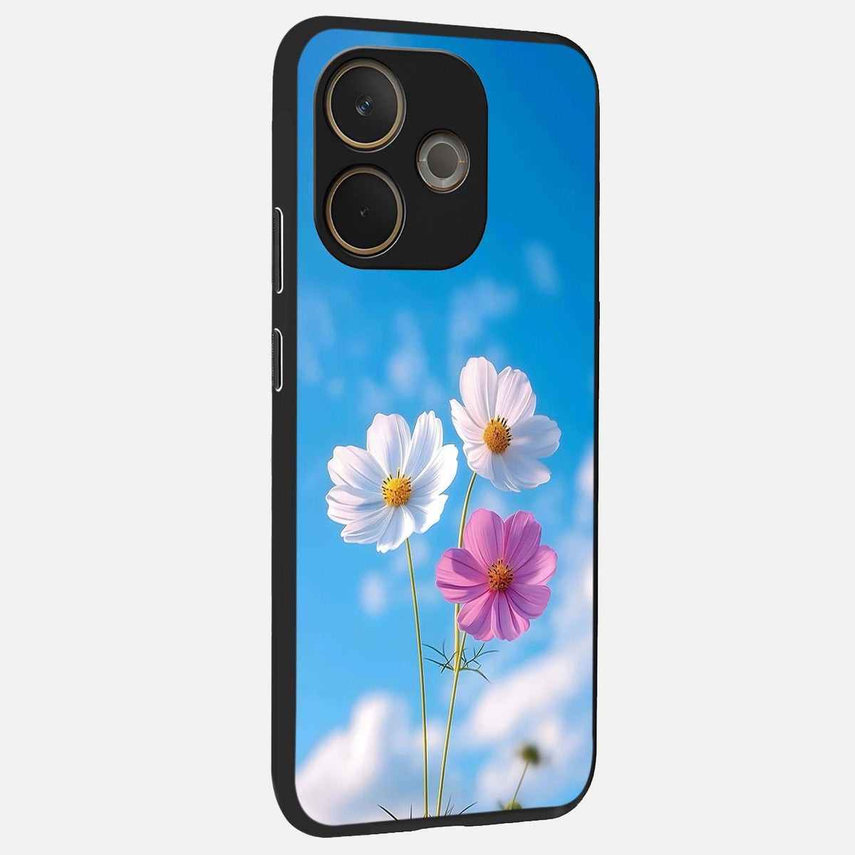  Tripple Flowers With Sky back cover For Oppo A5 Pro slim fit glass case with vibrant aesthetic design
