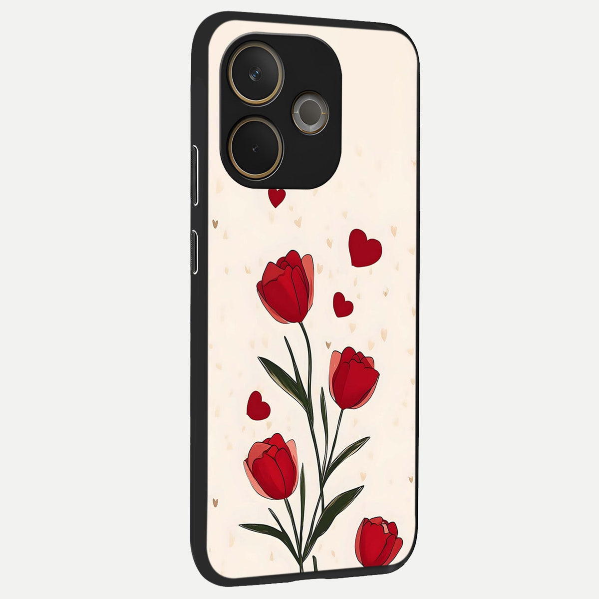  Tulip With Heart back cover For Oppo A5 Pro slim fit glass case with vibrant aesthetic design