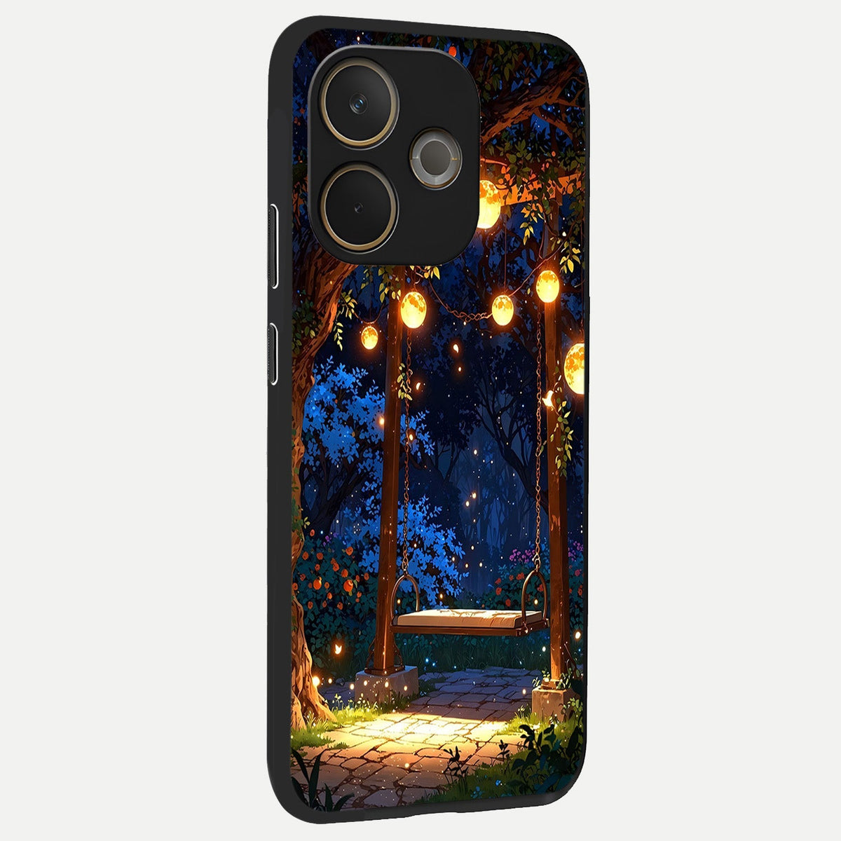  Twilight Garden Swing back cover For Oppo A5 Pro slim fit glass case with vibrant aesthetic design