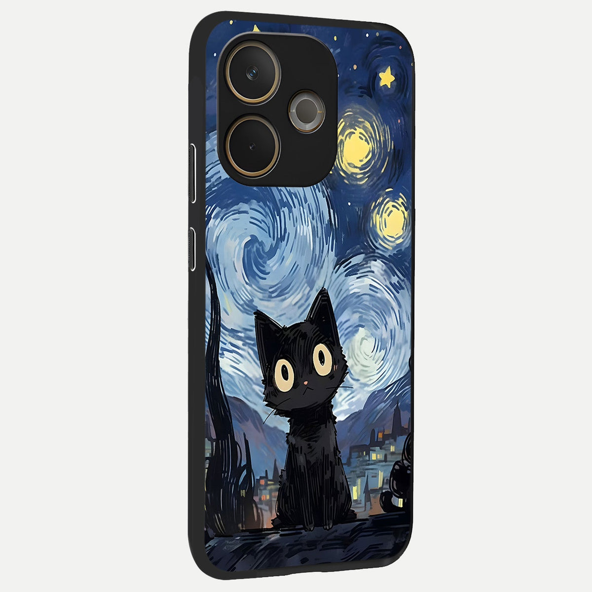  Van Gogh Cat back cover For Oppo A5 Pro slim fit glass case with vibrant aesthetic design