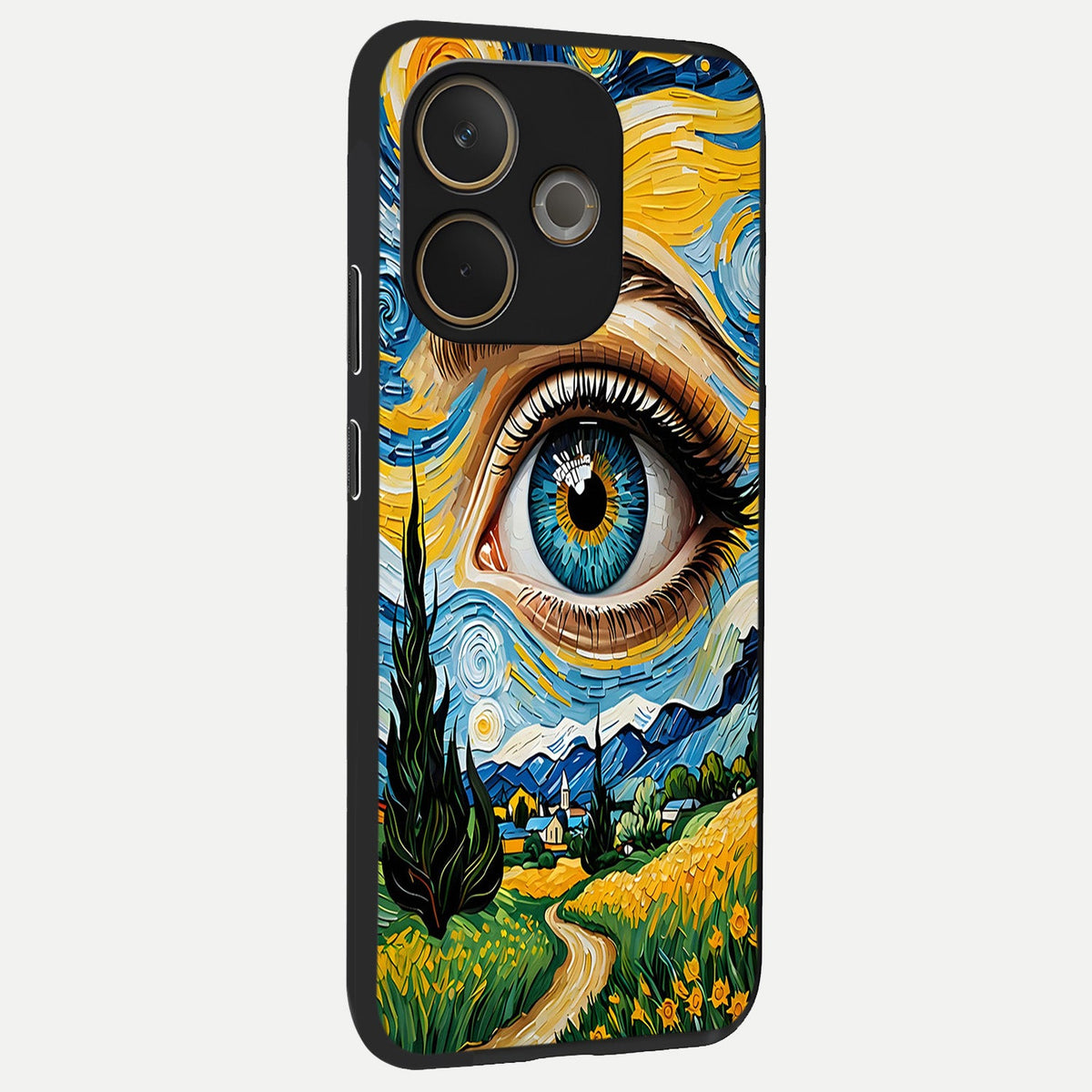  Van Gogh Eye back cover For Oppo A5 Pro slim fit glass case with vibrant aesthetic design