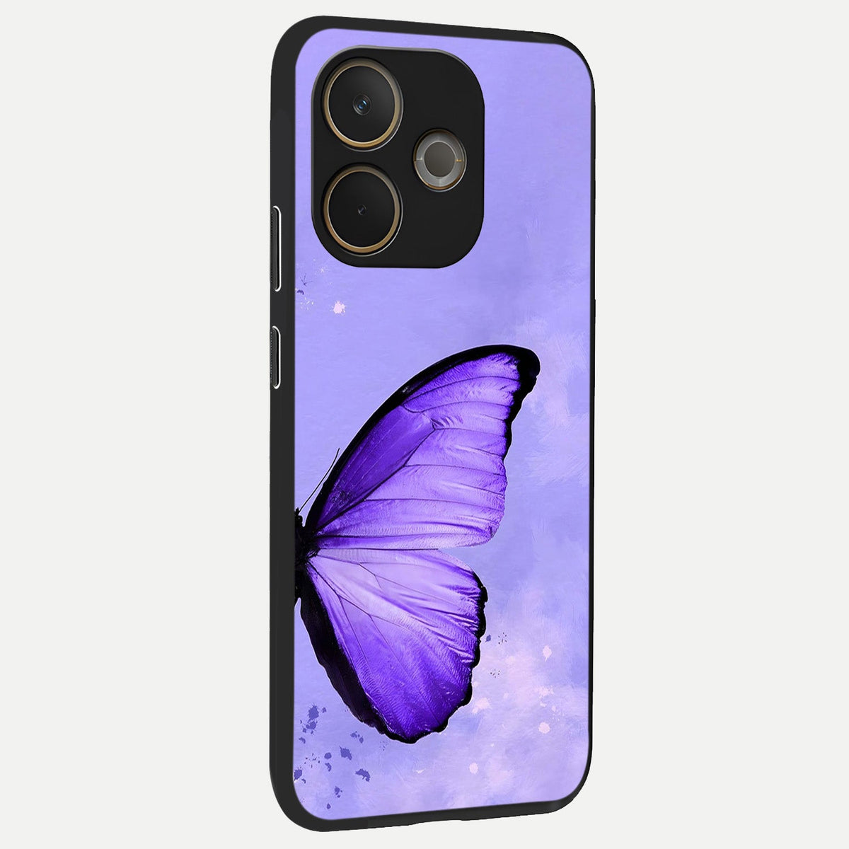  Violet Dream Wing back cover For Oppo A5 Pro slim fit glass case with vibrant aesthetic design