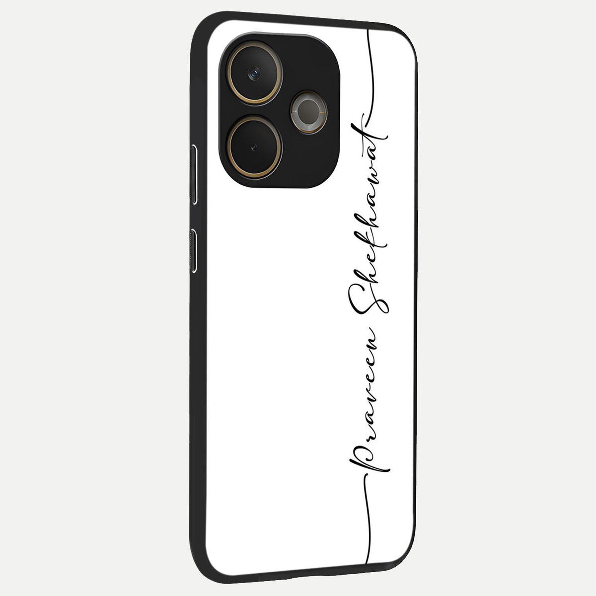  White Tune Custom Name back cover For Oppo A5 Pro slim fit personalized glass case with aesthetic design