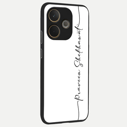  White Tune Custom Name back cover For Oppo A5 Pro slim fit personalized glass case with aesthetic design