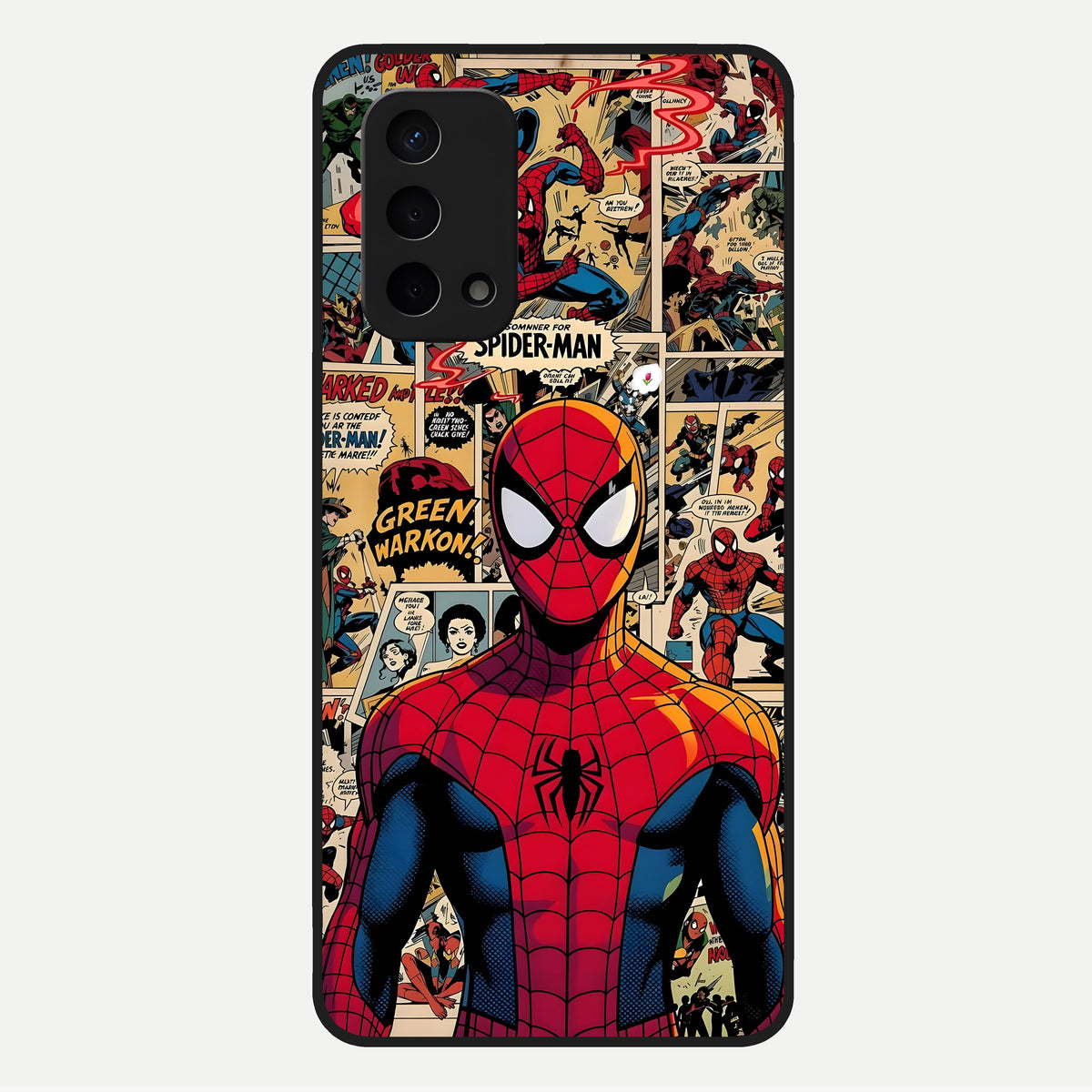  Aesthetic Spider Glass Case For Oppo A74 5G back cover – full design glossy printed glass finish