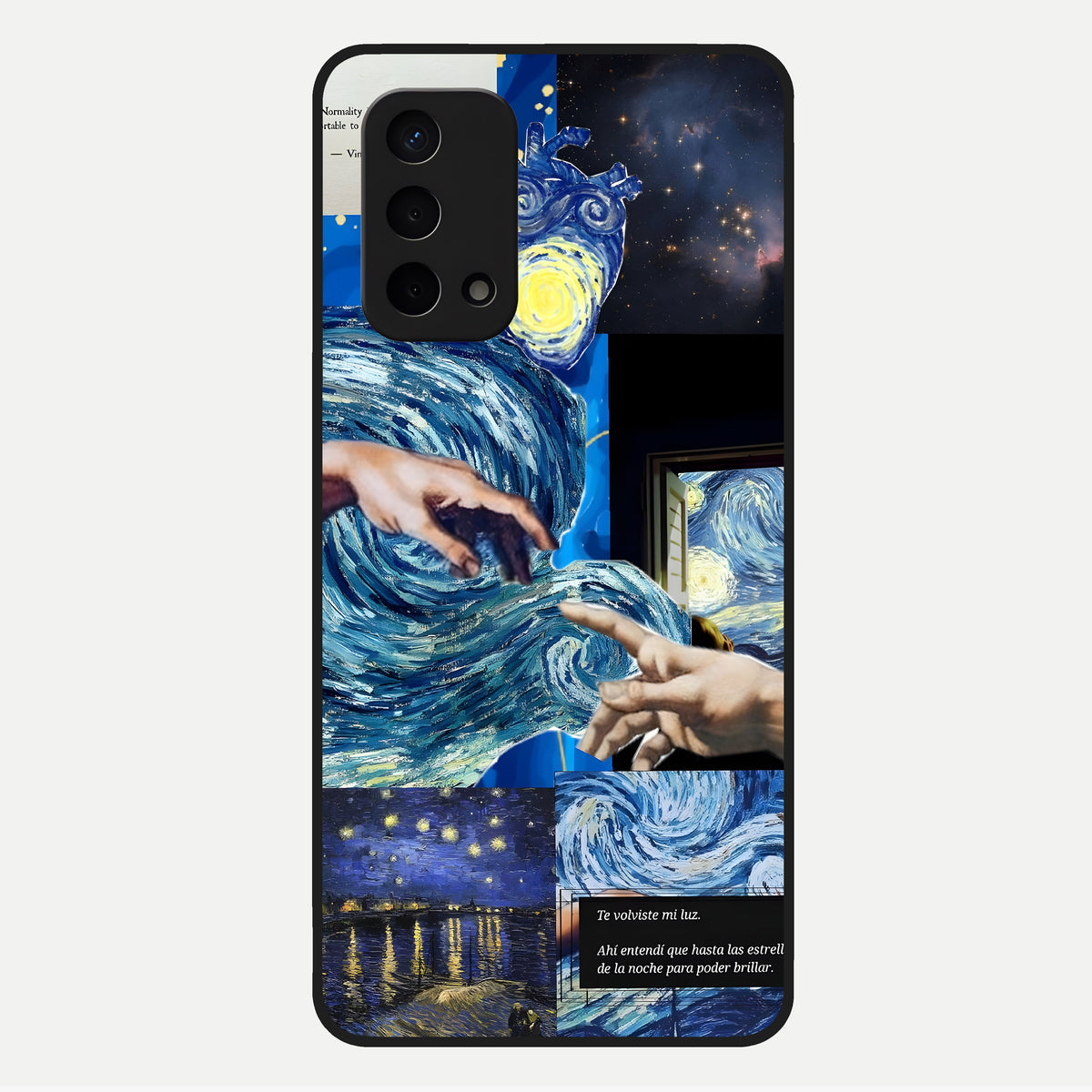  Aesthetic Vando Hands Glass Case For Oppo A74 5G back cover – full design glossy printed glass finish