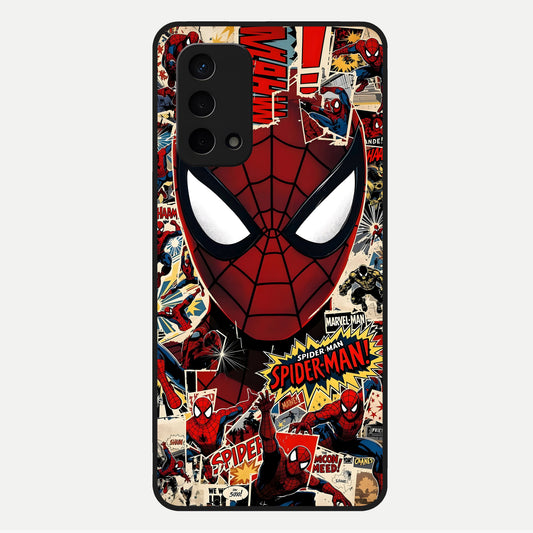  Aesthetic Wonder Spider Glass Case For Oppo A74 5G back cover – full design glossy printed glass finish
