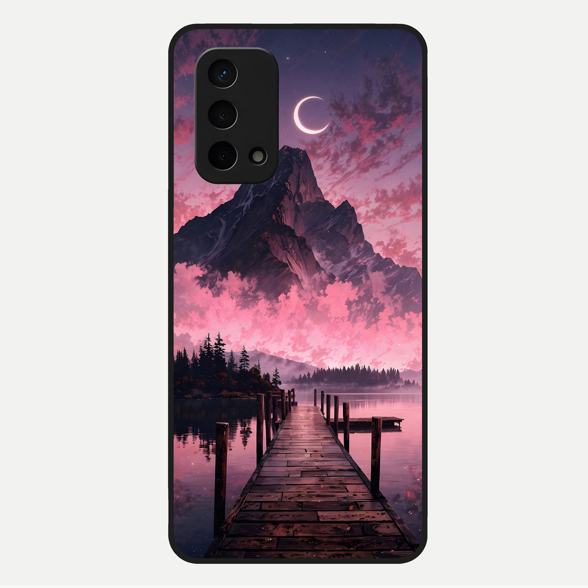  Beautiful Mountain View Glass Case For Oppo A74 5G back cover – full design glossy printed glass finish