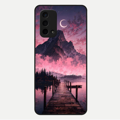  Beautiful Mountain View Glass Case For Oppo A74 5G back cover – full design glossy printed glass finish