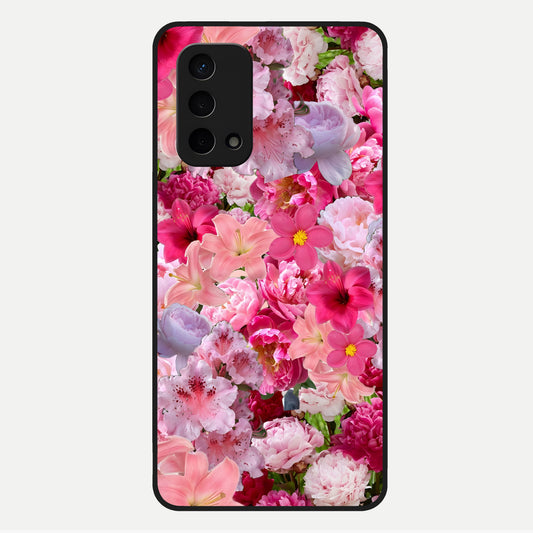  Bloom Crush Fantasy Glass Case For Oppo A74 5G back cover – full design glossy printed glass finish