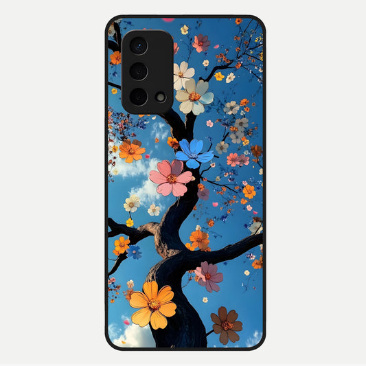  Blossom Dream Sky Glass Case For Oppo A74 5G back cover – full design glossy printed glass finish