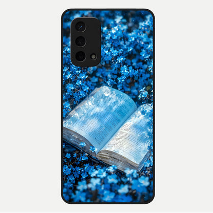  Blue Bloom Tales Glass Case For Oppo A74 5G back cover – full design glossy printed glass finish