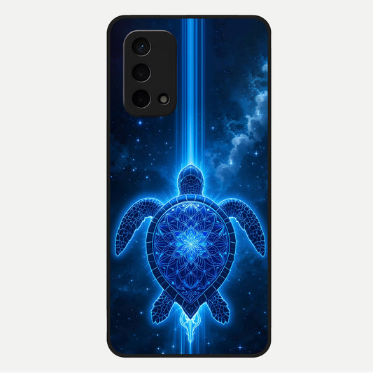  Blue Galaxy Turtle Glass Case For Oppo A74 5G back cover – full design glossy printed glass finish