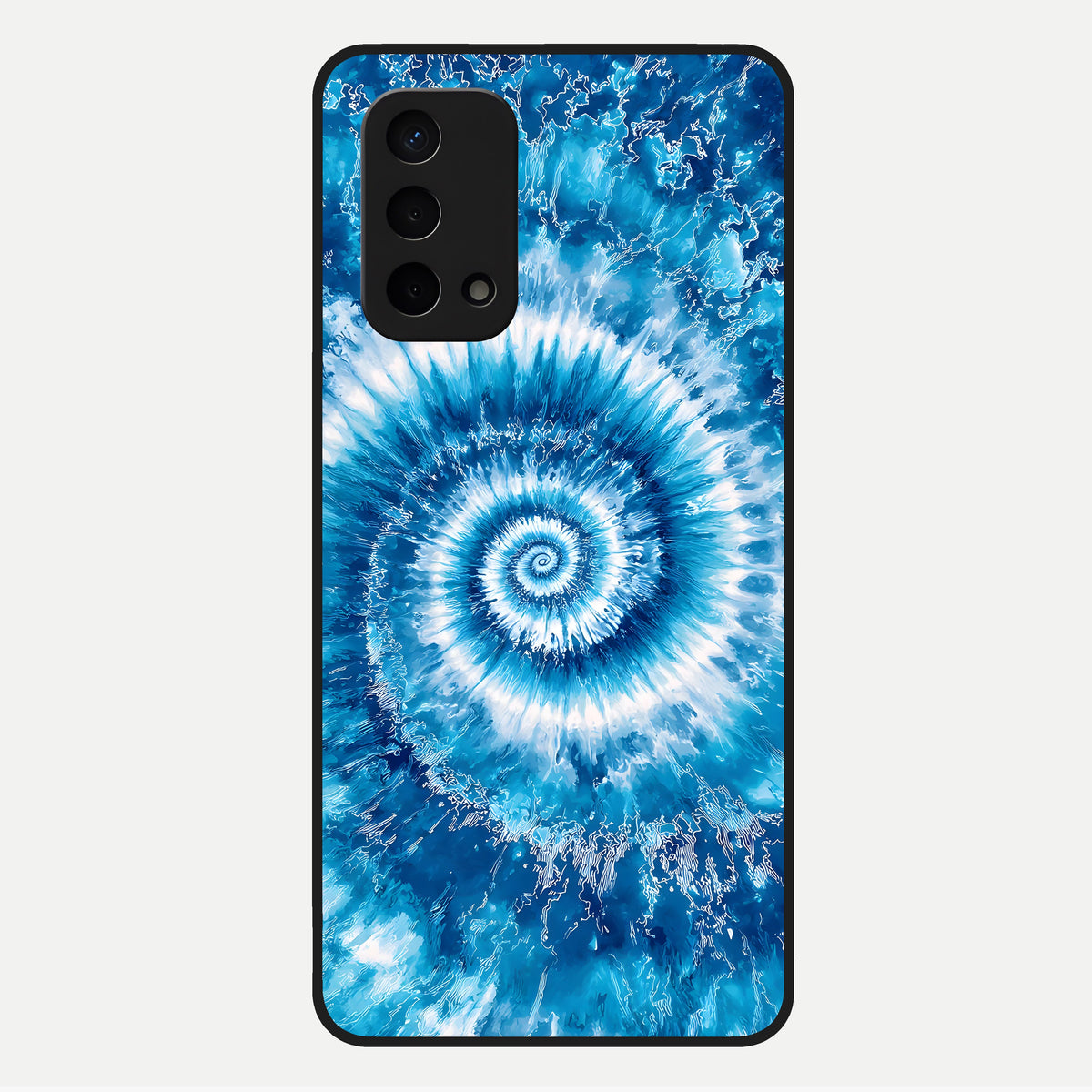  Blue Galaxy Wave Glass Case For Oppo A74 5G back cover – full design glossy printed glass finish