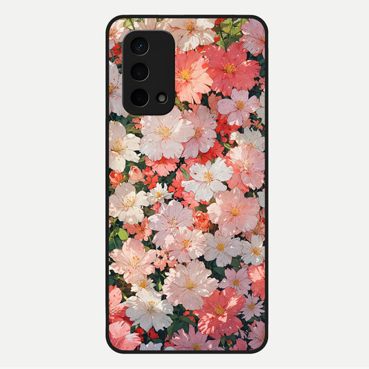  Blush Bloom Field Glass Case For Oppo A74 5G back cover – full design glossy printed glass finish