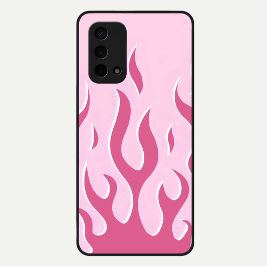  Blush Flame Energy Glass Case For Oppo A74 5G back cover – full design glossy printed glass finish