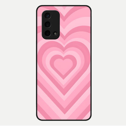  Blush Heart Waves Glass Case For Oppo A74 5G back cover – full design glossy printed glass finish