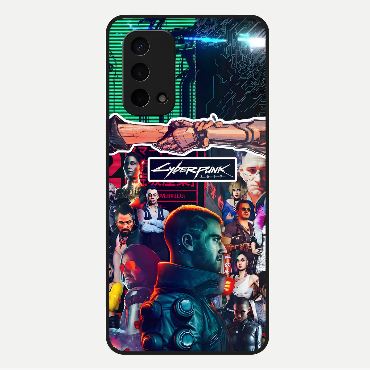  CYBERPUNK Legacy Glass Case For Oppo A74 5G back cover – full design glossy printed glass finish