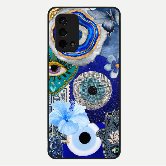 Celestial Blue Vision Glass Case For Oppo A74 5G back cover – full design glossy printed glass finish