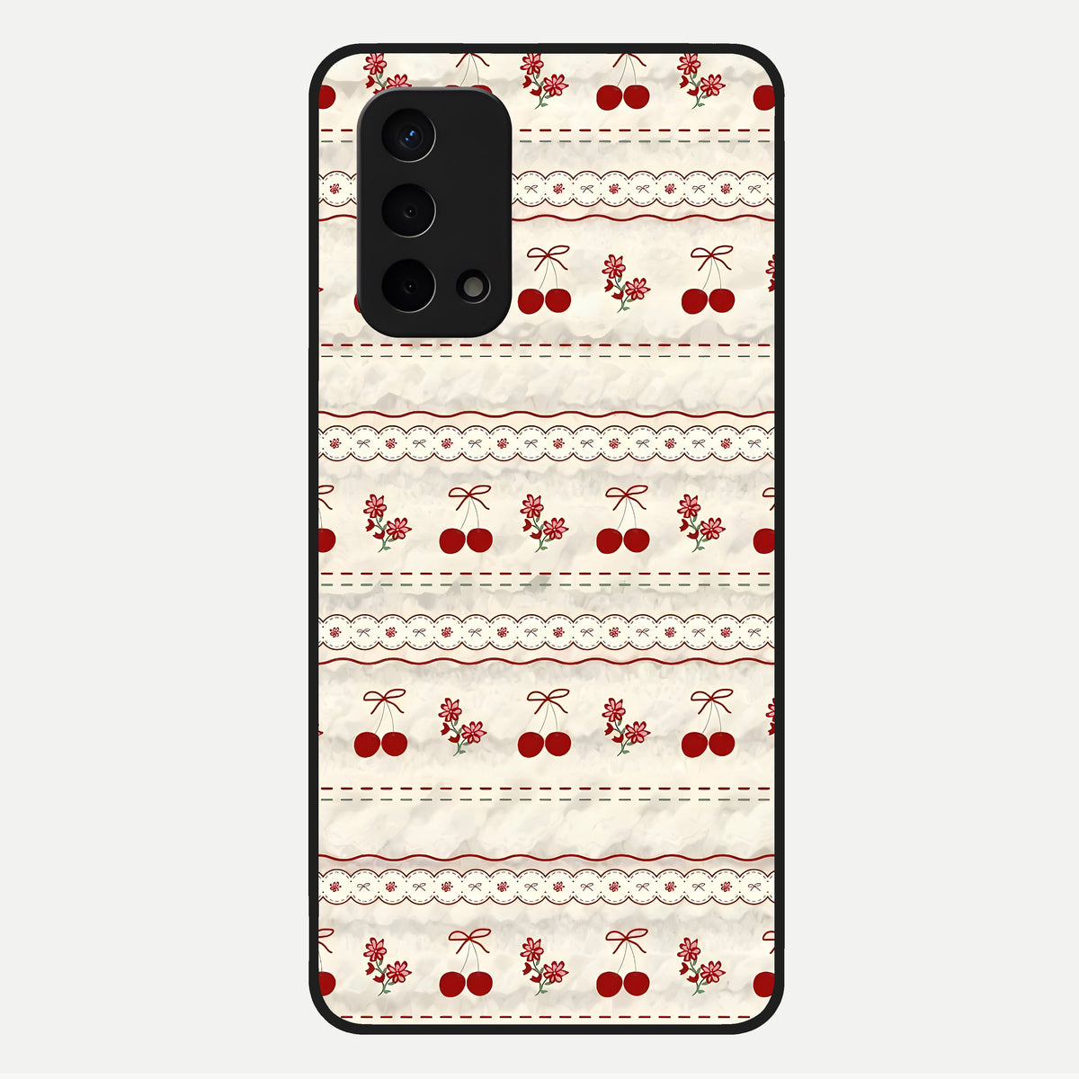  Cherry Bloom Charm Glass Case For Oppo A74 5G back cover – full design glossy printed glass finish