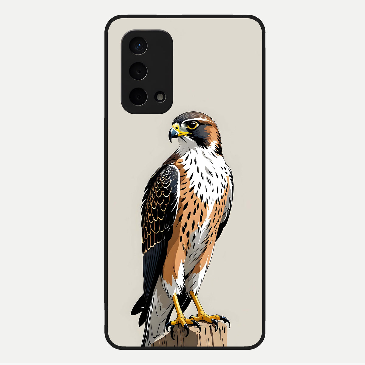  Clever Eagle Glass Case For Oppo A74 5G back cover – full design glossy printed glass finish