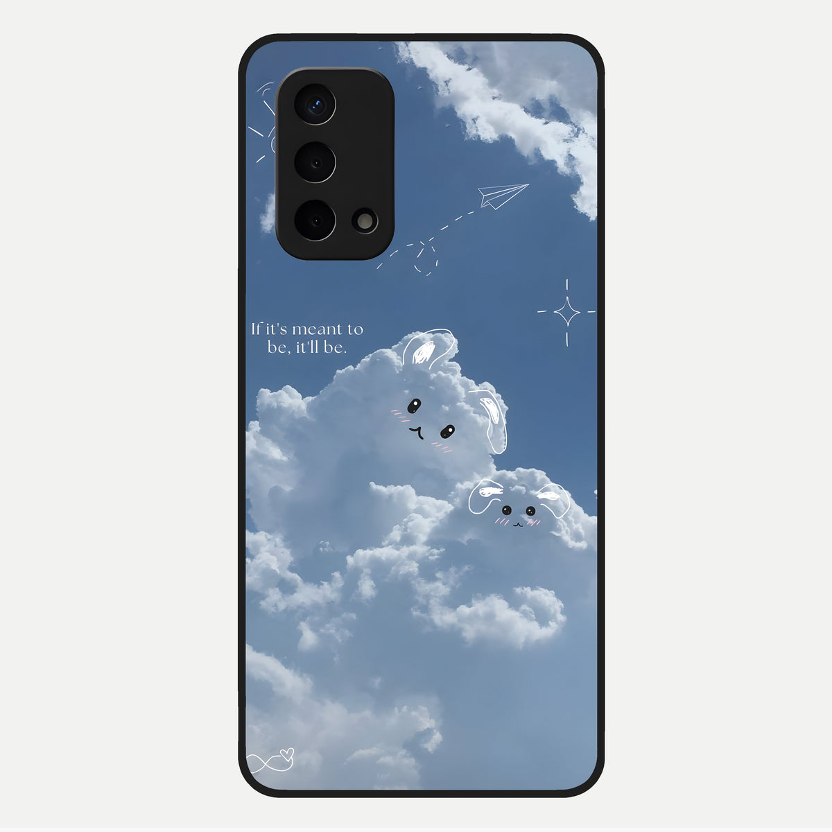  Cloud Bunny Dreams Glass Case For Oppo A74 5G back cover – full design glossy printed glass finish