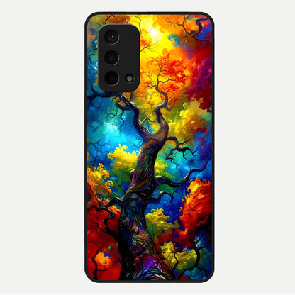  Colorful Soda Bottles Glass Case For Oppo A74 5G back cover – full design glossy printed glass finish