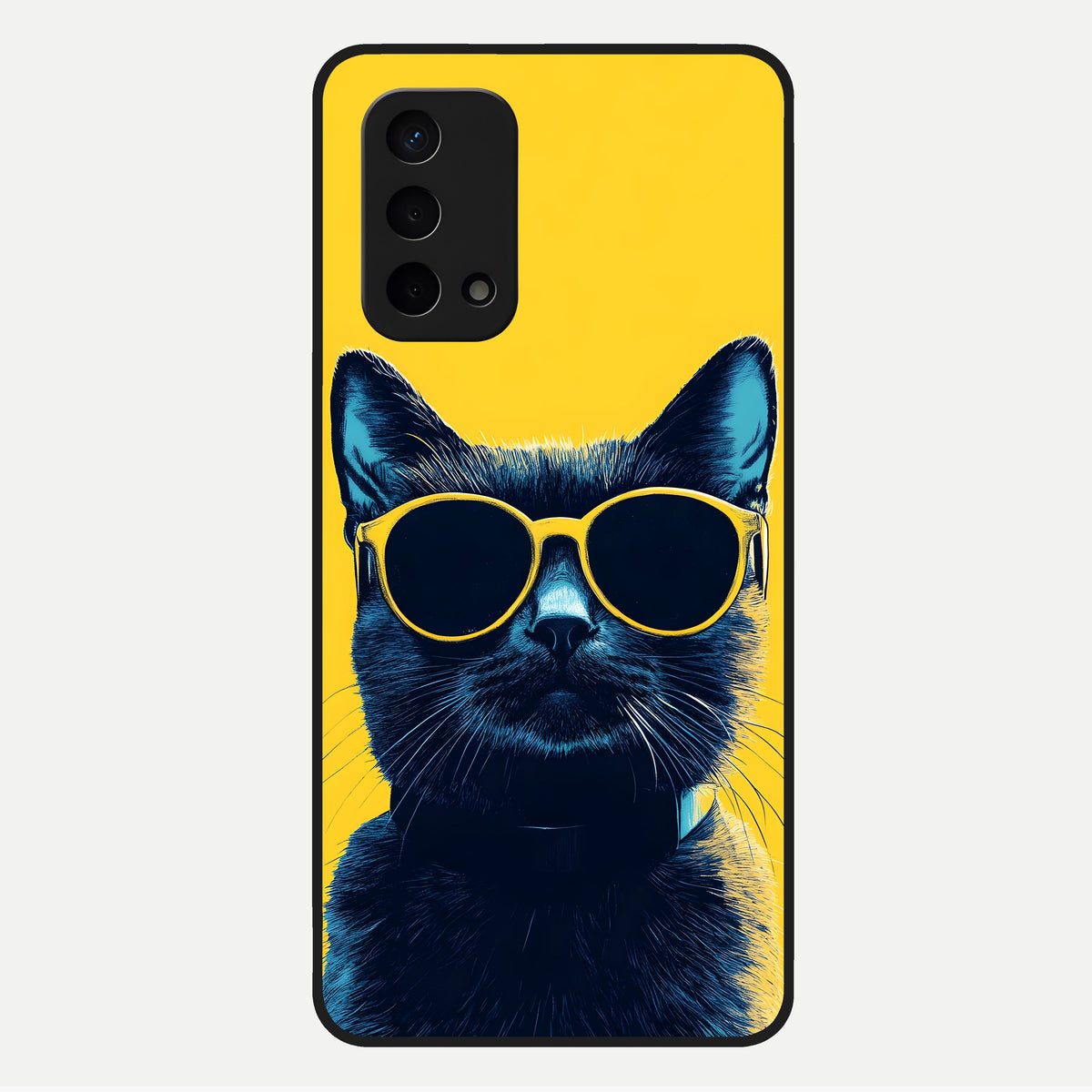  Cool Cat Vibes Glass Case For Oppo A74 5G back cover – full design glossy printed glass finish