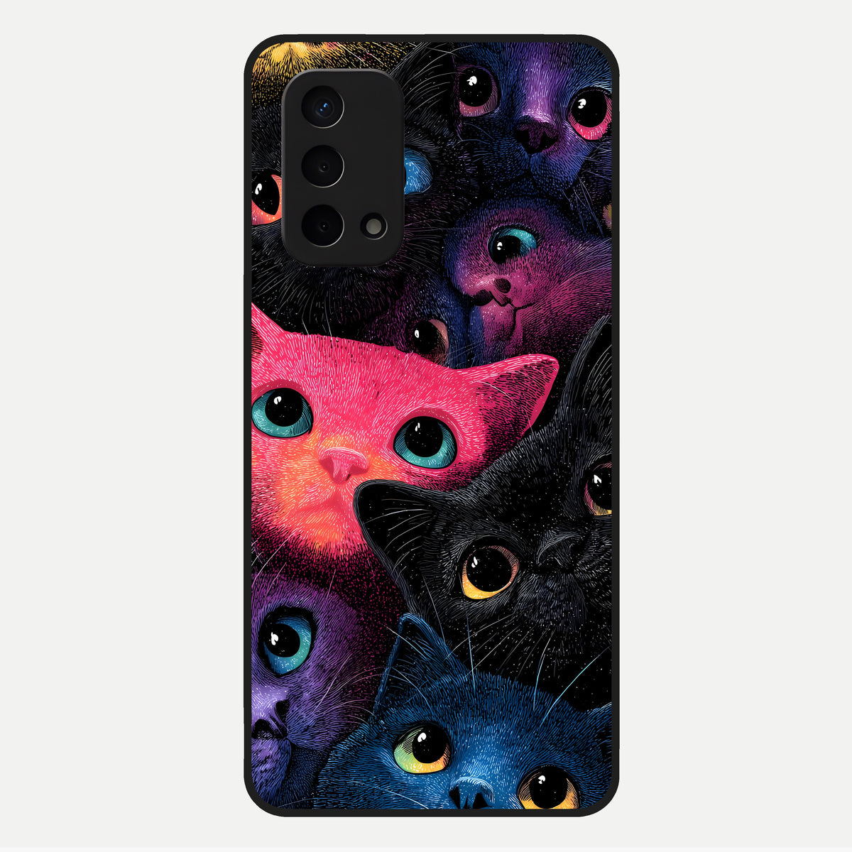  Cosmic Cats Dreams Glass Case For Oppo A74 5G back cover – full design glossy printed glass finish