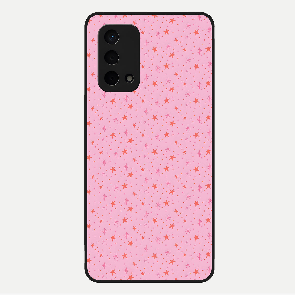  Cosmic Pink Sparkle Glass Case For Oppo A74 5G back cover – full design glossy printed glass finish