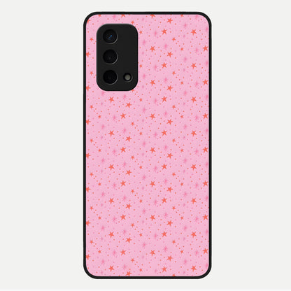  Cosmic Pink Sparkle Glass Case For Oppo A74 5G back cover – full design glossy printed glass finish