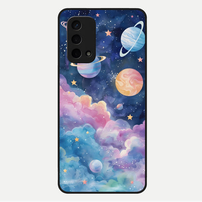  Cosmic Planet Dreams Glass Case For Oppo A74 5G back cover – full design glossy printed glass finish