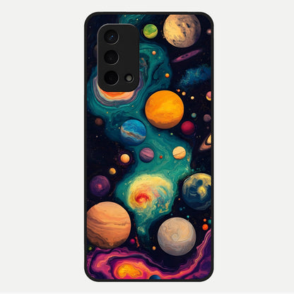  Cosmic Planet Journey Glass Case For Oppo A74 5G back cover – full design glossy printed glass finish