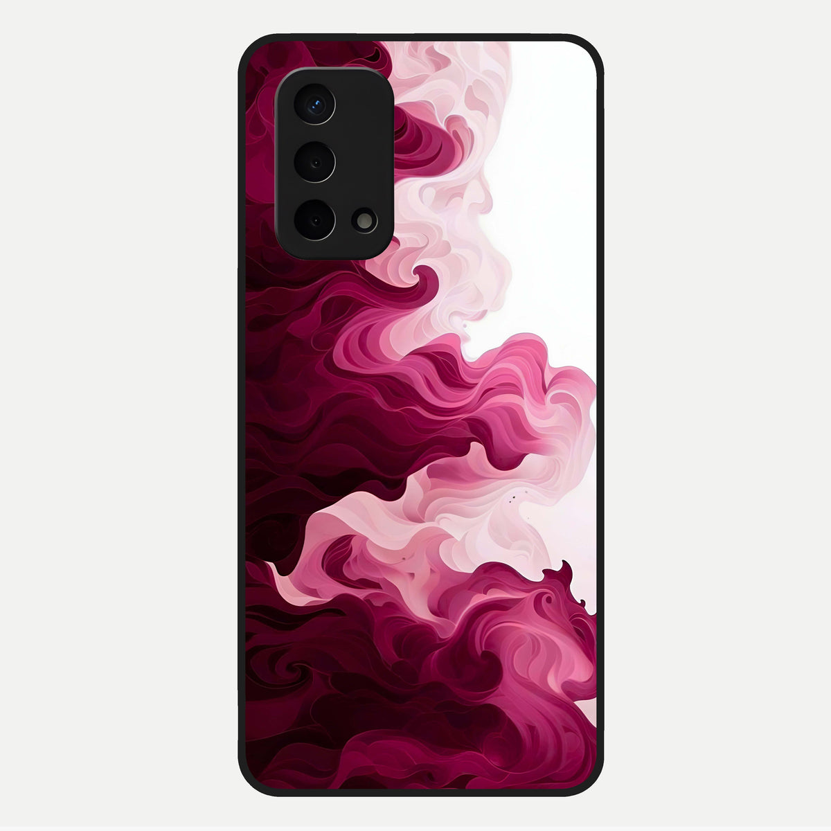  Crimson Wave Flow Glass Case For Oppo A74 5G back cover – full design glossy printed glass finish