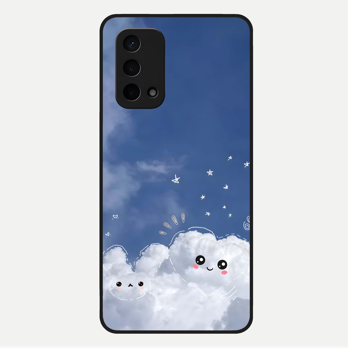  Cute Blossom Cloud Glass Case For Oppo A74 5G back cover – full design glossy printed glass finish