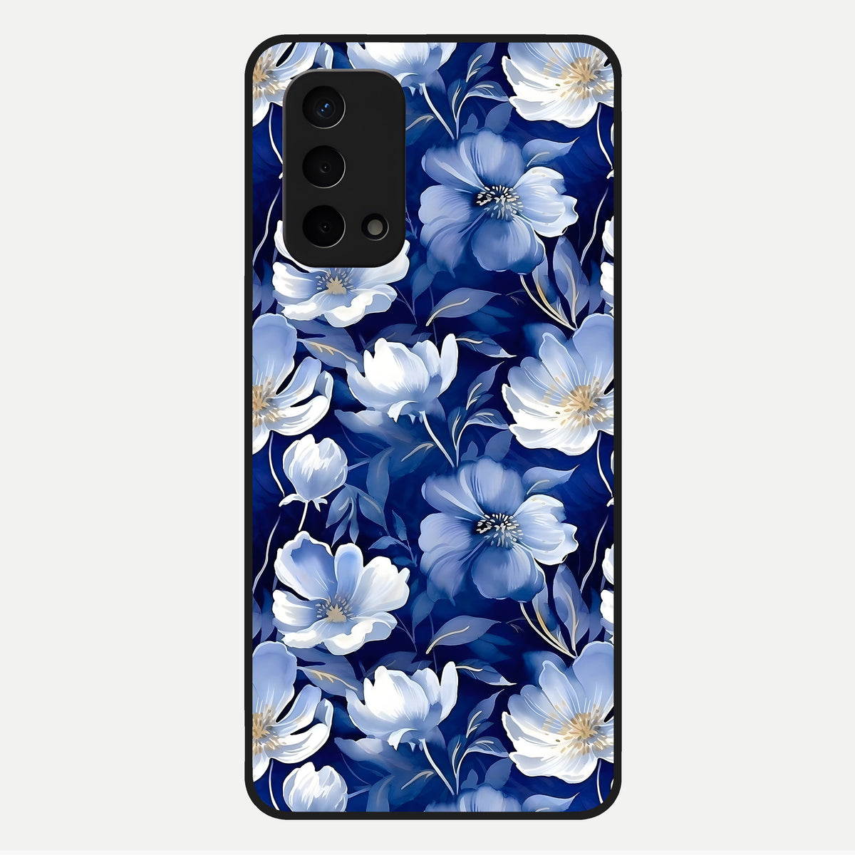  Cute Floral Patterns Glass Case For Oppo A74 5G back cover – full design glossy printed glass finish