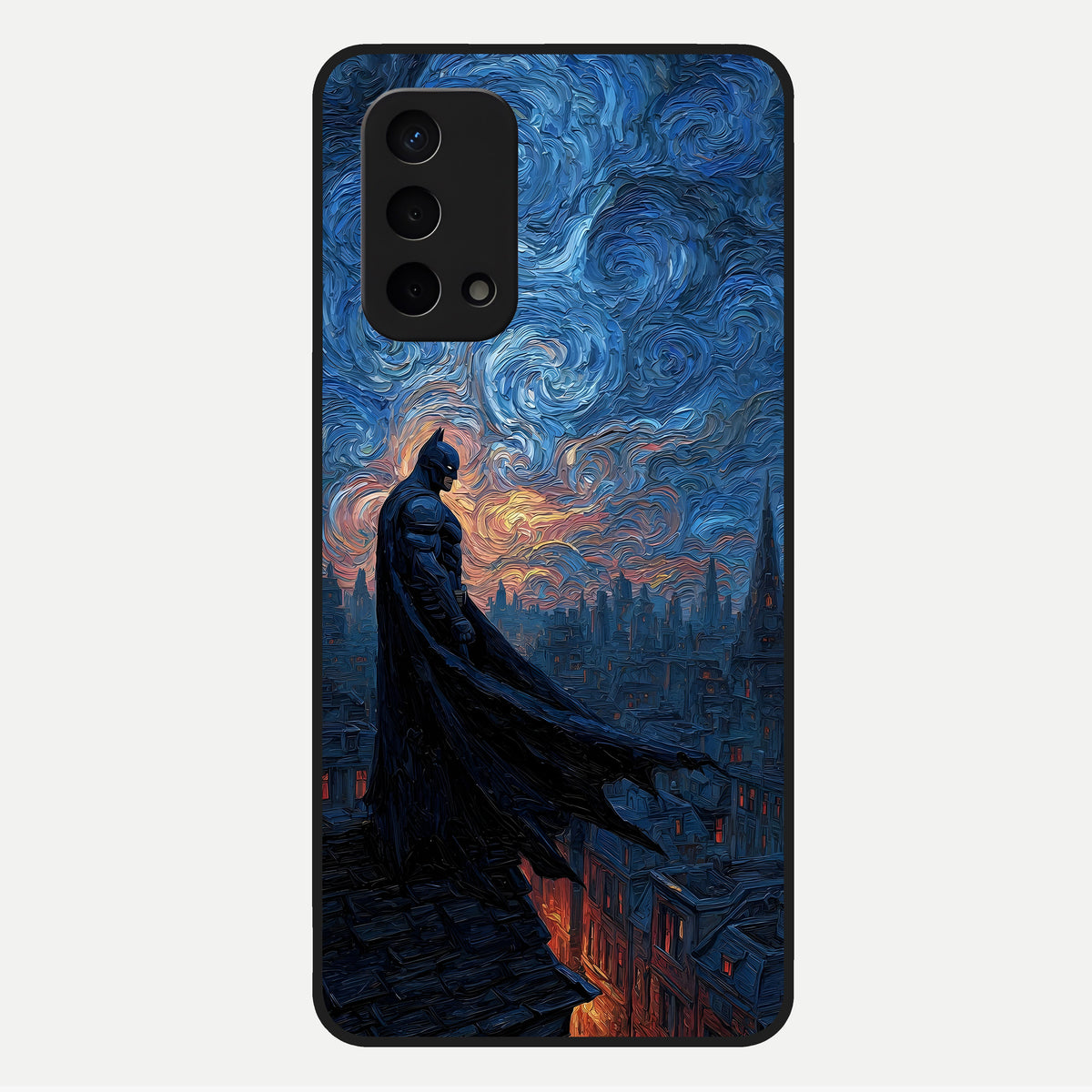  Dark Knight Dusk Glass Case For Oppo A74 5G back cover – full design glossy printed glass finish