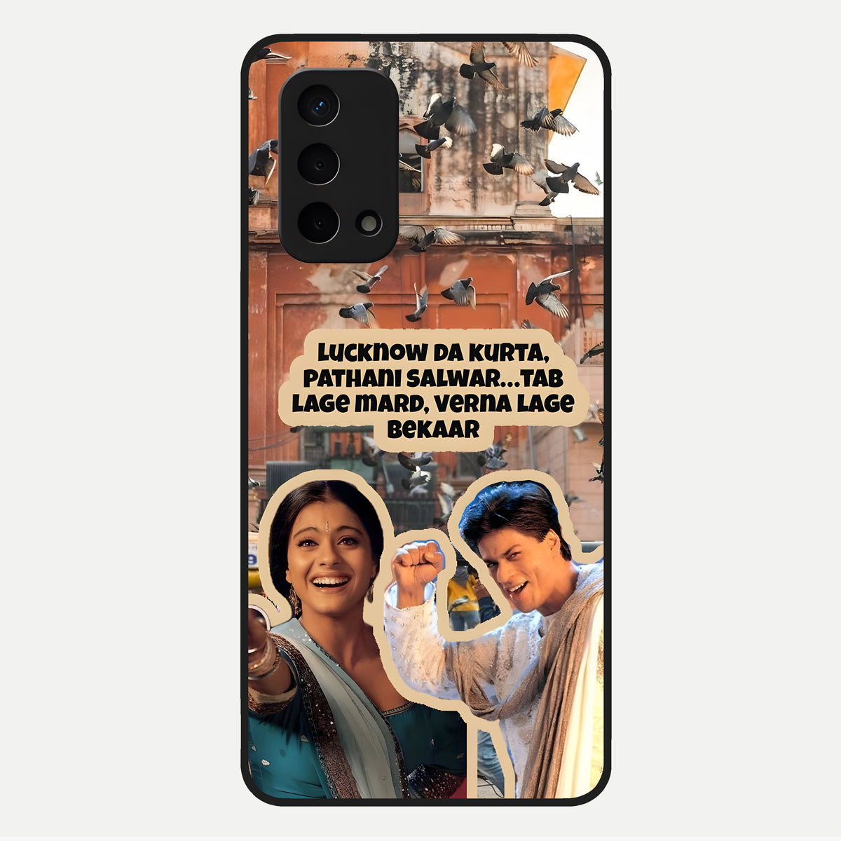  Desi Retro Vibes Glass Case For Oppo A74 5G back cover – full design glossy printed glass finish