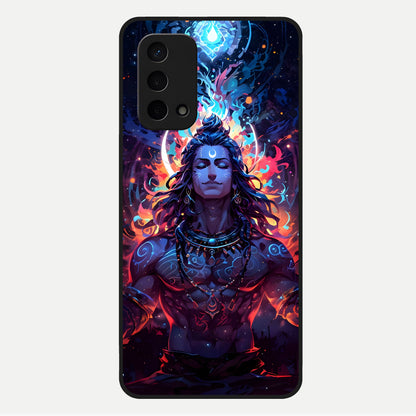  Divine Fire Shiv Glass Case For Oppo A74 5G back cover – full design glossy printed glass finish