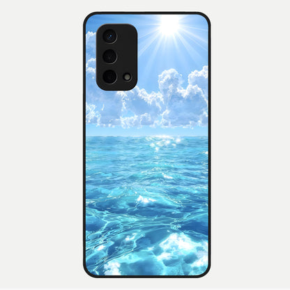  Endless Ocean Horizon Glass Case For Oppo A74 5G back cover – full design glossy printed glass finish