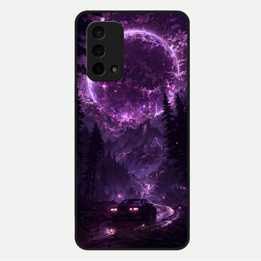  Eternal Cosmic Drive Glass Case For Oppo A74 5G back cover – full design glossy printed glass finish