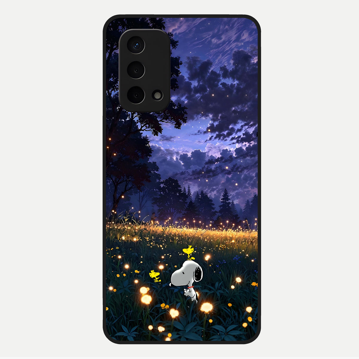  Firefly Meadow Magic Glass Case For Oppo A74 5G back cover – full design glossy printed glass finish