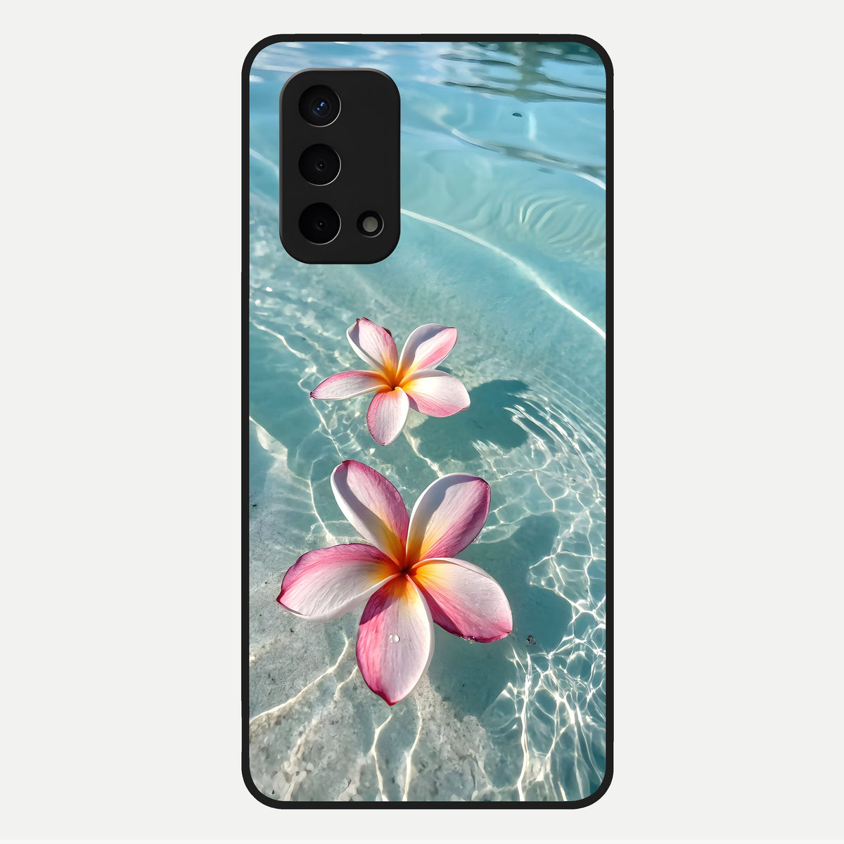  Floating Bloom Bliss Glass Case For Oppo A74 5G back cover – full design glossy printed glass finish
