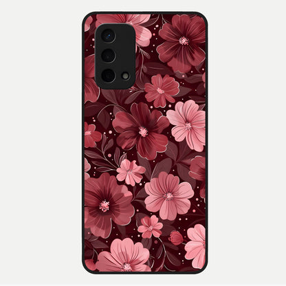 Flower Blush Bloom Glass Case For Oppo A74 5G back cover – full design glossy printed glass finish