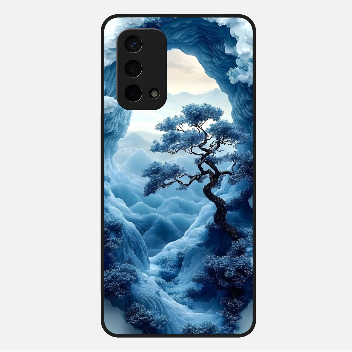  Frozen Serenity Gate Glass Case For Oppo A74 5G back cover – full design glossy printed glass finish